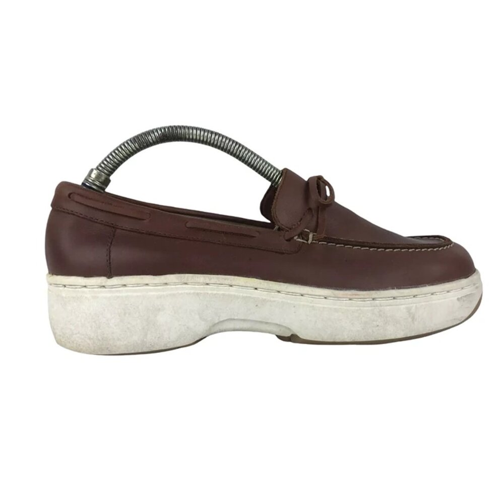 Dockers Khakis Womens Brown Leather Slip On Boat‎ Shoes Size US 7.5 M